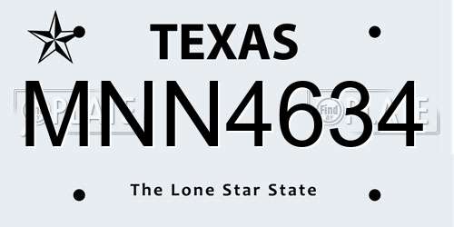 MNN4634 Texas License Plate