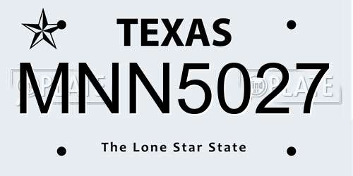 MNN5027 Texas License Plate