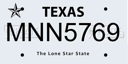 MNN5769 Texas License Plate