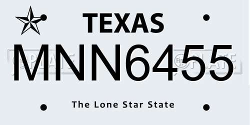 MNN6455 Texas License Plate