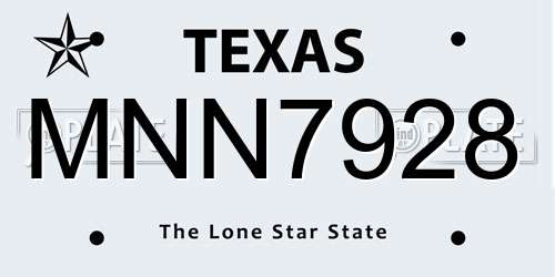 MNN7928 Texas License Plate