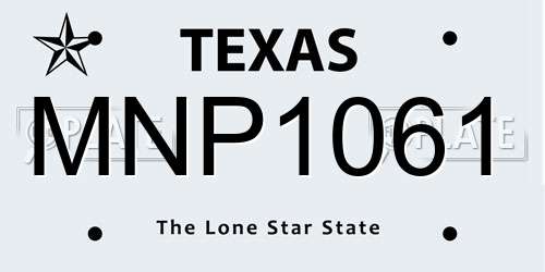 MNP1061 Texas License Plate