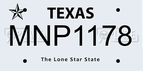 MNP1178 Texas License Plate