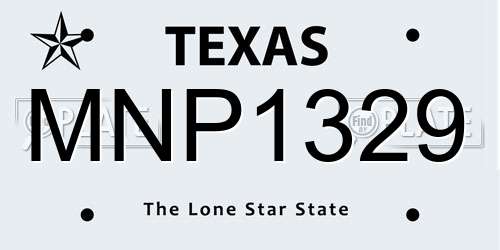 MNP1329 Texas License Plate