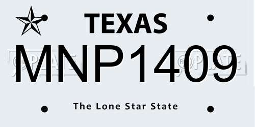 MNP1409 Texas License Plate