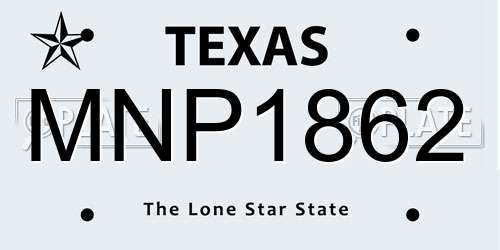 MNP1862 Texas License Plate