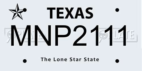 MNP2111 Texas License Plate