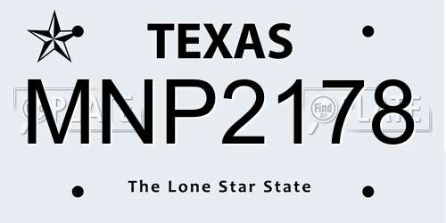 MNP2178 Texas License Plate