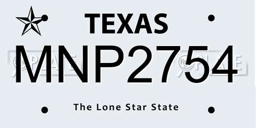MNP2754 Texas License Plate