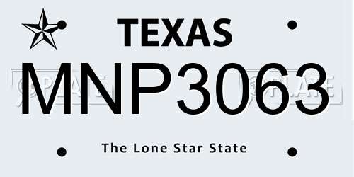 MNP3063 Texas License Plate