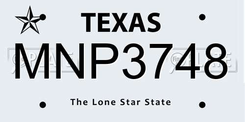 MNP3748 Texas License Plate