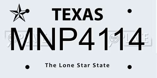 MNP4114 Texas License Plate
