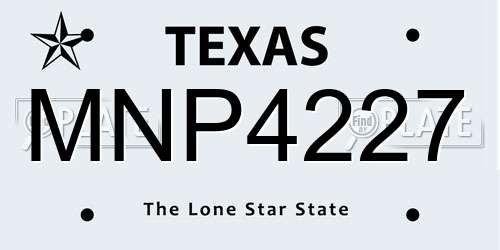 MNP4227 Texas License Plate