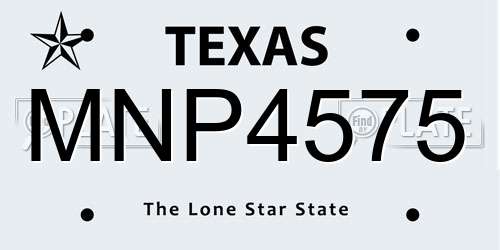 MNP4575 Texas License Plate