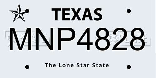 MNP4828 Texas License Plate