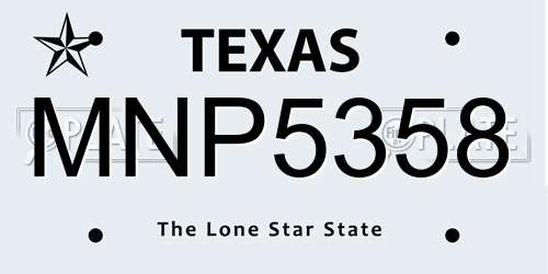 MNP5358 Texas License Plate