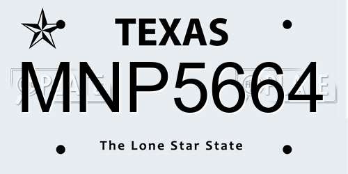 MNP5664 Texas License Plate