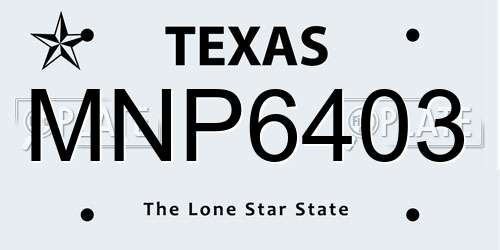 MNP6403 Texas License Plate