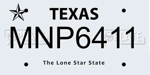 MNP6411 Texas License Plate
