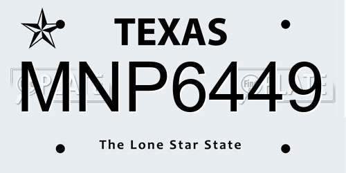 MNP6449 Texas License Plate