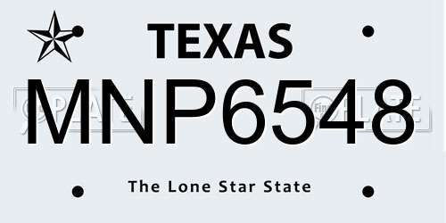 MNP6548 Texas License Plate