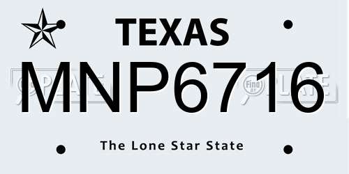 MNP6716 Texas License Plate