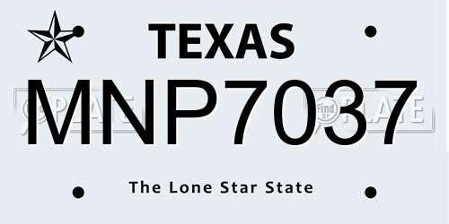 MNP7037 Texas License Plate