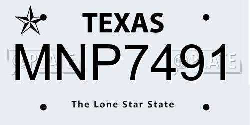 MNP7491 Texas License Plate