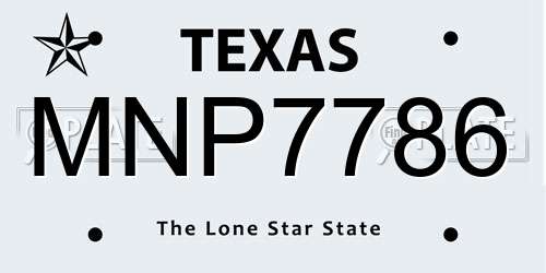 MNP7786 Texas License Plate