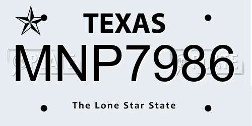MNP7986 Texas License Plate