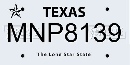 MNP8139 Texas License Plate