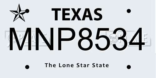 MNP8534 Texas License Plate