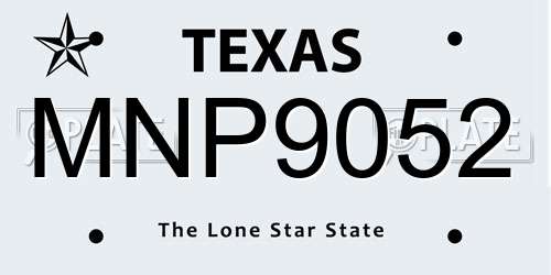MNP9052 Texas License Plate
