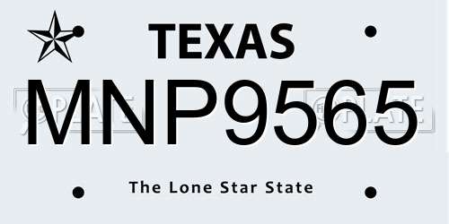 MNP9565 Texas License Plate