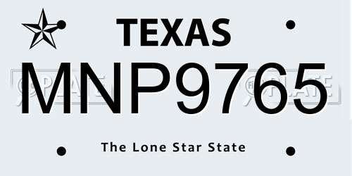 MNP9765 Texas License Plate