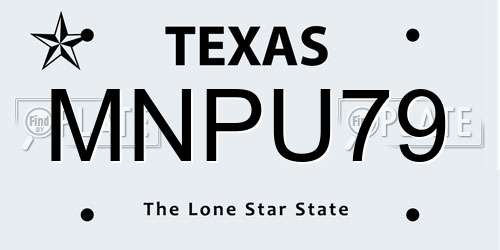 MNPU79 Texas License Plate
