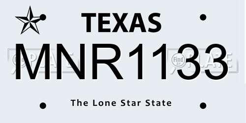MNR1133 Texas License Plate