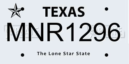 MNR1296 Texas License Plate