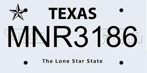 MNR3186 Texas License Plate