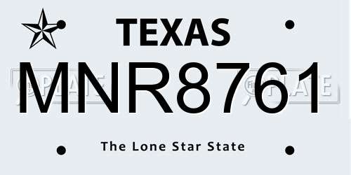 MNR8761 Texas License Plate