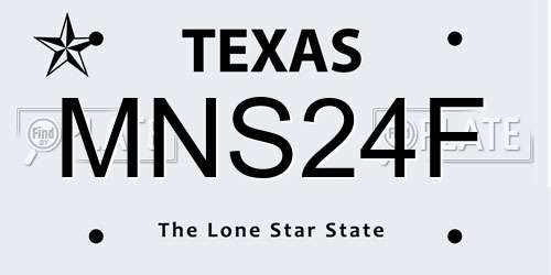 MNS24F Texas License Plate