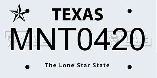 MNT0420 Texas License Plate