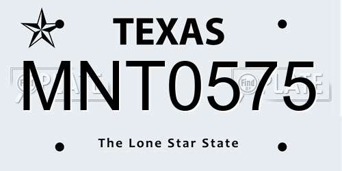 MNT0575 Texas License Plate