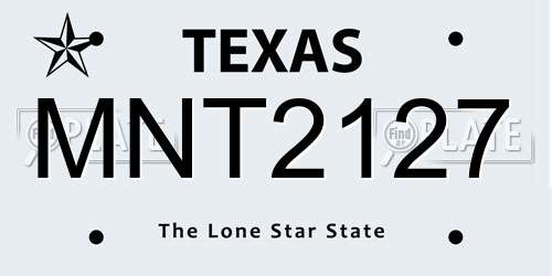 MNT2127 Texas License Plate
