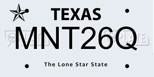 MNT26Q Texas License Plate
