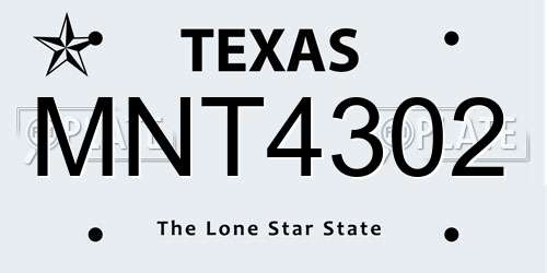 MNT4302 Texas License Plate