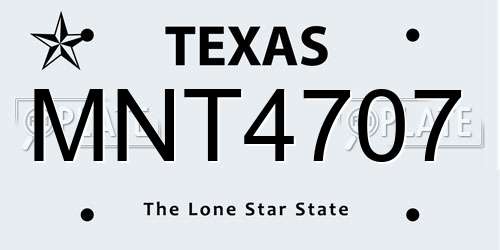 MNT4707 Texas License Plate
