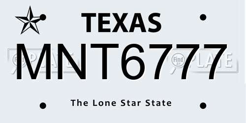 MNT6777 Texas License Plate