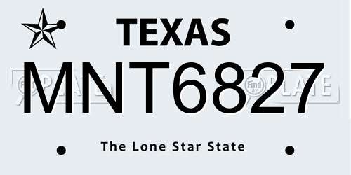 MNT6827 Texas License Plate