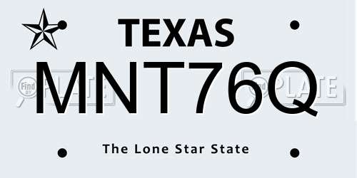 MNT76Q Texas License Plate